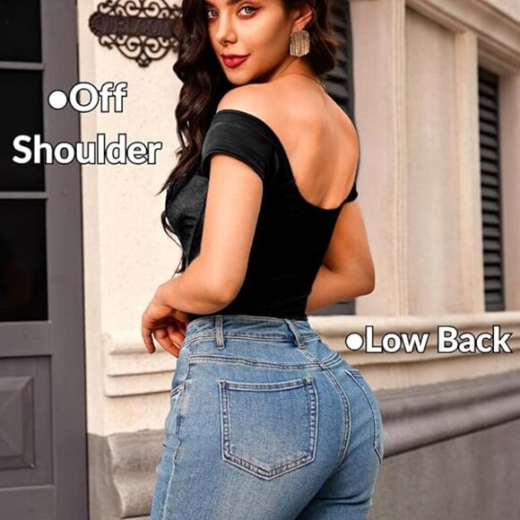 Satin Corset Top,Strapless Off Shoulder - Picture 3 of 6